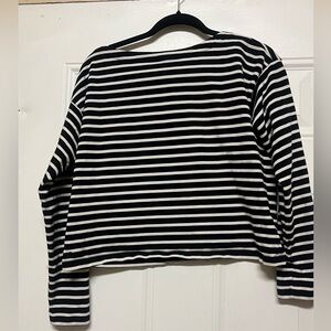 Striped Black & White Long Sleeve Top